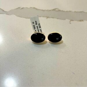 Sterling Silver 925 black onyx ovals earrings
